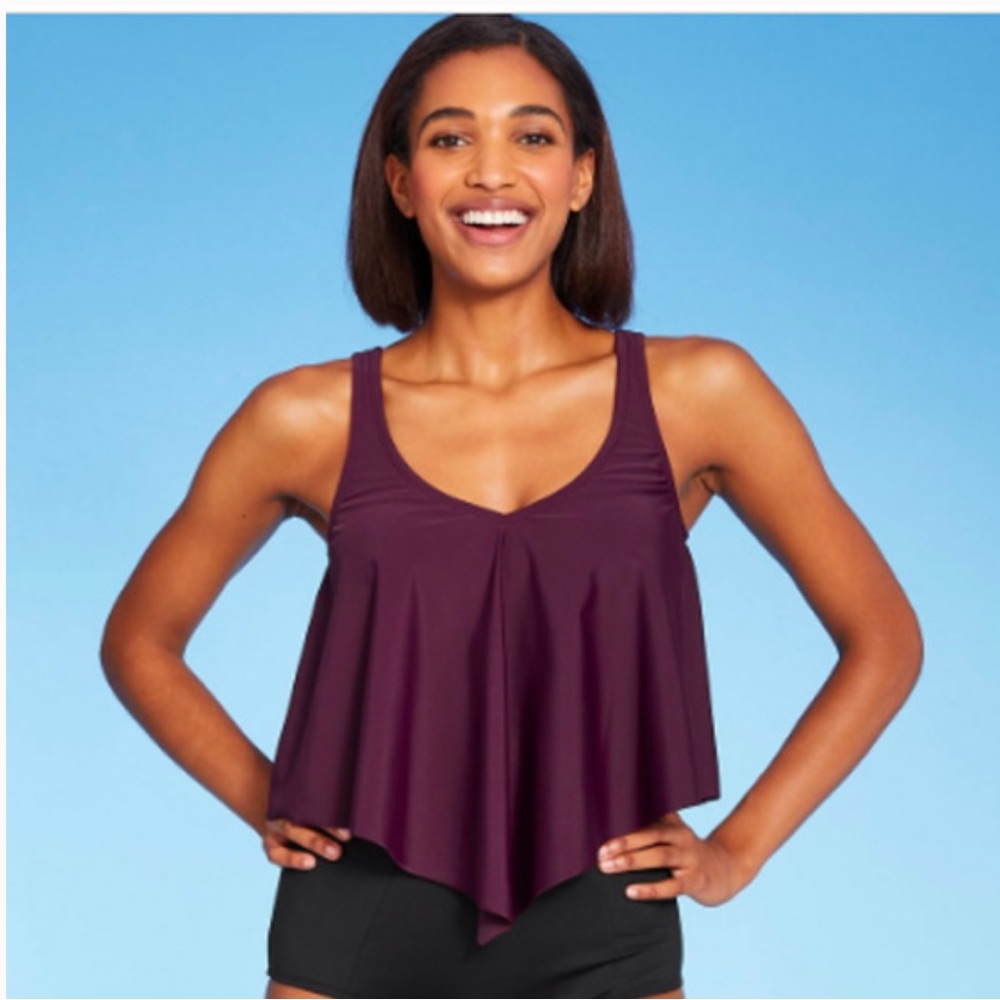 Kona Sol Elegant Purple Swim Top